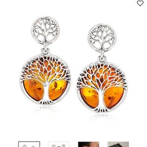 Ross Simons Tree of Life Amber Earrings